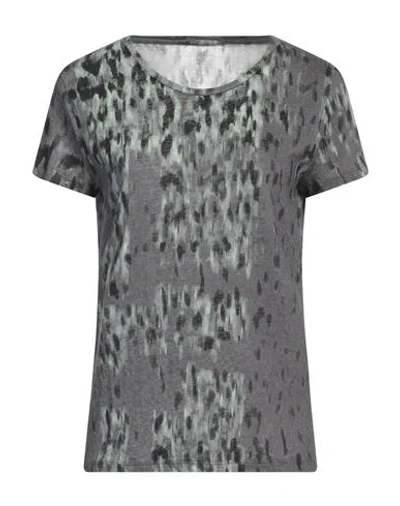Majestic Filatures Woman T-shirt Lead Size 4 Viscose, Linen, Elastane In Grey