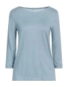 Majestic Filatures Woman T-shirt Light Blue Size 1 Linen, Elastane