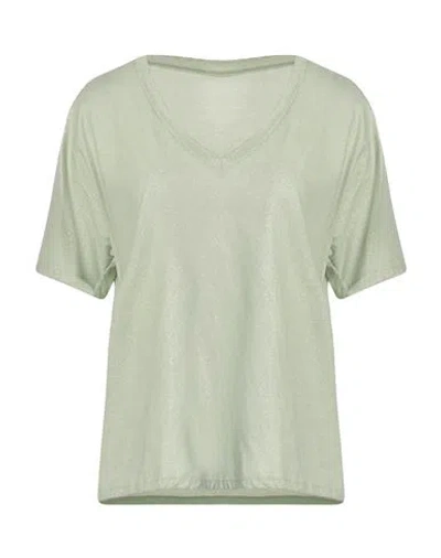 Majestic Filatures Woman T-shirt Light Green Size 4 Cotton