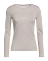 Majestic Filatures Woman T-shirt Light Grey Size 3 Cotton, Cashmere