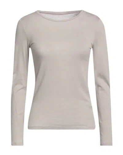 Majestic Filatures Woman T-shirt Light Grey Size 3 Cotton, Cashmere