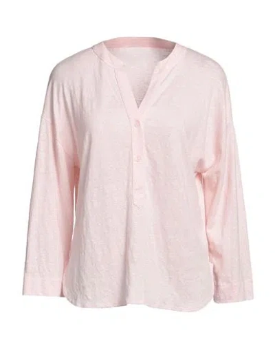 Majestic Filatures Woman T-shirt Light Pink Size 1 Linen, Elastane