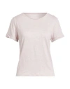 Majestic Filatures Woman T-shirt Light Pink Size 1 Linen, Elastane In White