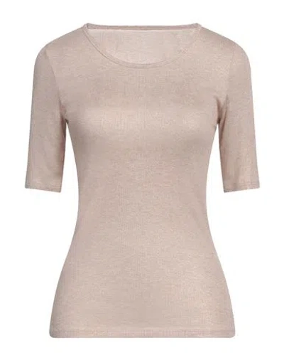 Majestic Filatures Woman T-shirt Light Pink Size 1 Viscose, Elastane In Gold