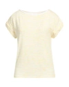 MAJESTIC MAJESTIC FILATURES WOMAN T-SHIRT LIGHT YELLOW SIZE 1 VISCOSE, LINEN, ELASTANE