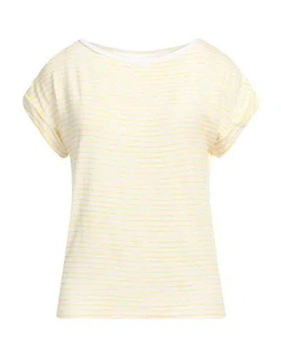 Majestic Filatures Woman T-shirt Light Yellow Size 1 Viscose, Linen, Elastane