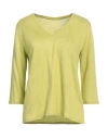 Majestic Filatures Woman T-shirt Lime Green Size 1 Linen, Elastane In Green