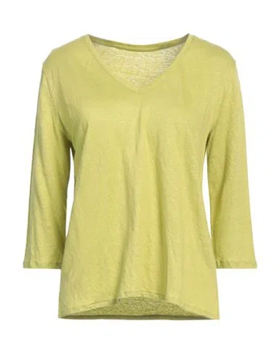 Majestic Filatures Woman T-shirt Lime Green Size 1 Linen, Elastane
