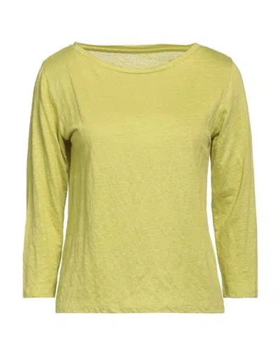 Majestic Filatures Woman T-shirt Lime Green Size 1 Linen, Elastane