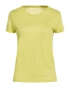Majestic Filatures Woman T-shirt Lime Green Size 4 Linen, Elastane In Yellow