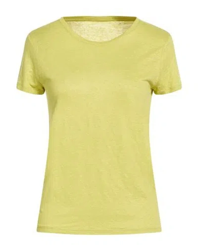 Majestic Filatures Woman T-shirt Lime Green Size 4 Linen, Elastane In Yellow