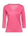 Majestic Filatures Woman T-shirt Magenta Size 1 Linen, Elastane In Magenta