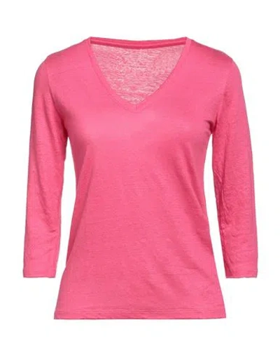 Majestic Filatures Woman T-shirt Magenta Size 1 Linen, Elastane