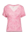 Majestic Filatures Woman T-shirt Magenta Size 2 Linen, Elastane In Magenta