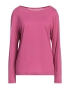 Majestic Filatures Woman T-shirt Mauve Size 3 Cotton, Cashmere In Pink