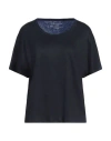 Majestic Filatures Woman T-shirt Midnight Blue Size 1 Linen