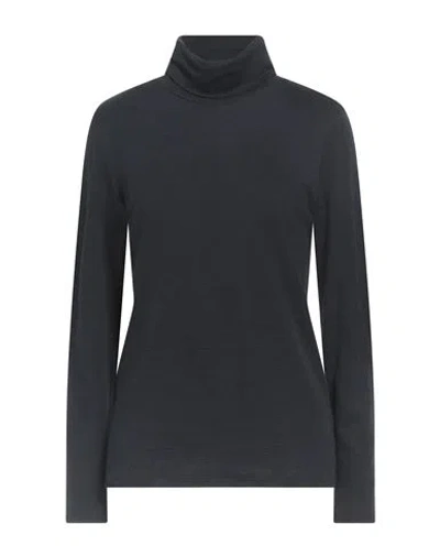 Majestic Filatures Woman T-shirt Midnight Blue Size 2 Cotton, Cashmere In Black
