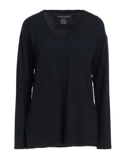 Majestic Filatures Woman T-shirt Midnight Blue Size 3 Viscose, Elastane