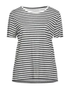 Majestic Filatures Woman T-shirt Midnight Blue Size 4 Linen, Elastane