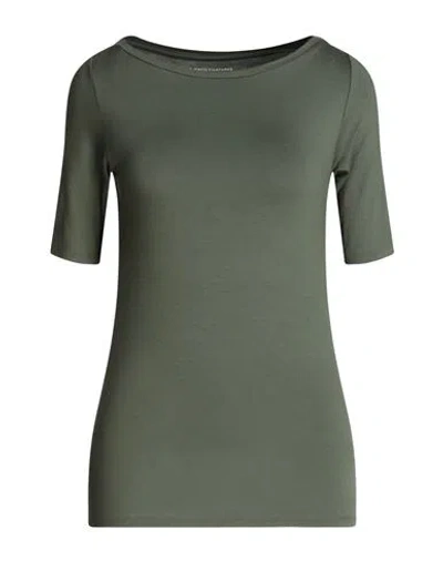 Majestic Filatures Woman T-shirt Military Green Size 1 Viscose, Elastane