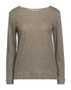 Majestic Filatures Woman T-shirt Military Green Size 2 Cotton, Cashmere