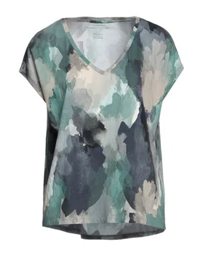 Majestic Filatures Woman T-shirt Military Green Size 4 Cotton, Elastane