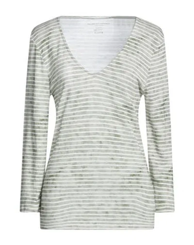 Majestic Filatures Woman T-shirt Military Green Size 4 Viscose, Linen