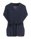 Majestic Filatures Woman T-shirt Navy Size 1 Linen, Elastane In Blue