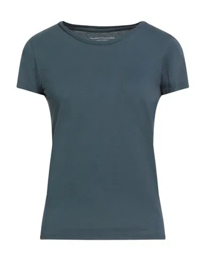 Majestic Filatures Woman T-shirt Navy Size 1 Organic Cotton In Blue