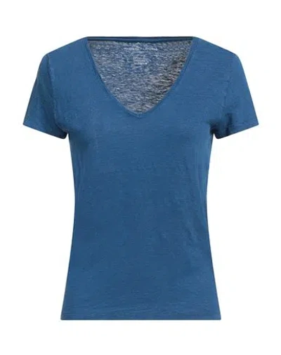 Majestic Filatures Woman T-shirt Light Blue Size 1 Linen, Elastane In Blue
