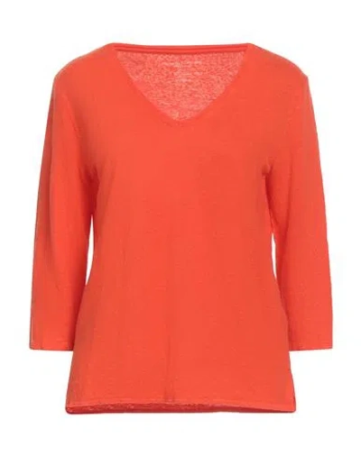 Majestic Filatures Woman T-shirt Orange Size 1 Linen, Elastane
