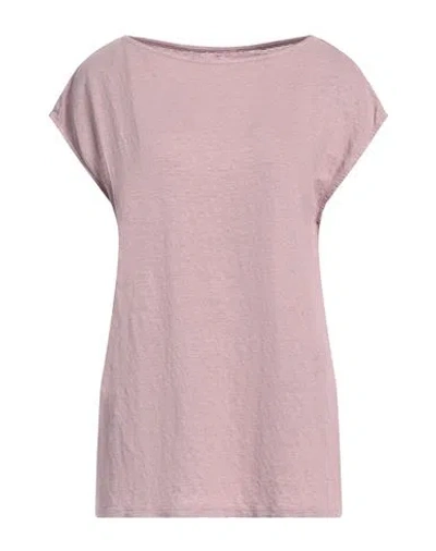 Majestic Filatures Woman T-shirt Pastel Pink Size 1 Linen, Elastane