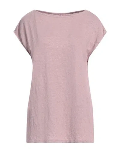 Majestic Filatures Woman T-shirt Antique Rose Size 1 Linen, Elastane In Pink