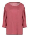 Majestic Filatures Woman T-shirt Antique Rose Size 2 Linen, Elastane In Pink