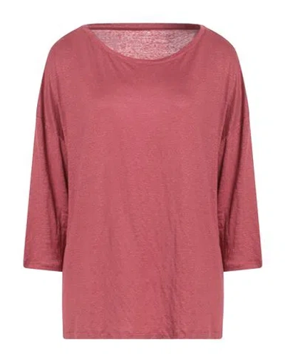 Majestic Filatures Woman T-shirt Antique Rose Size 2 Linen, Elastane In Pink