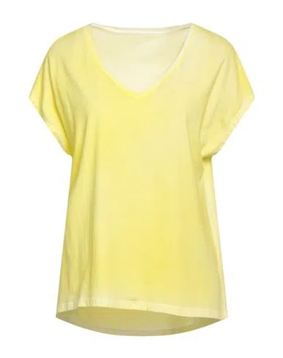 Majestic Filatures Woman T-shirt Pastel Yellow Size 2 Cotton, Elastane