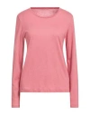 Majestic Filatures Woman T-shirt Pink Size 4 Cotton, Cashmere In Animal Print