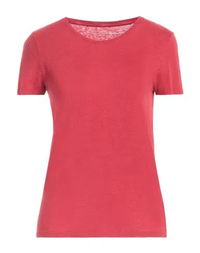 Majestic Filatures Woman T-shirt Red Size 1 Linen, Elastane