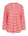 Majestic Filatures Woman T-shirt Red Size 2 Linen, Elastane, Cotton
