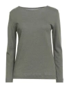 Majestic Filatures Woman T-shirt Sage Green Size 1 Cotton, Cashmere In Gray