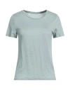 Majestic Filatures Woman T-shirt Sage Green Size 1 Linen, Elastane In Blue