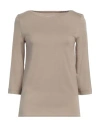 Majestic Filatures Woman T-shirt Khaki Size 1 Viscose, Elastane In Beige