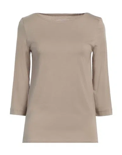 Majestic Filatures Woman T-shirt Khaki Size 1 Viscose, Elastane In Beige