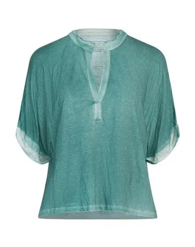 Majestic Filatures Woman T-shirt Turquoise Size 2 Linen, Elastane In Green