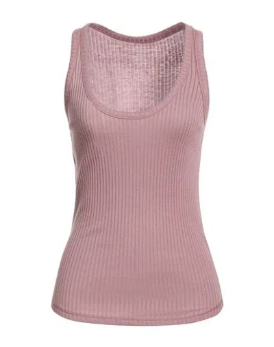 Majestic Filatures Woman Tank Top Antique Rose Size 2 Cotton, Modal, Cashmere, Elastane In Pink