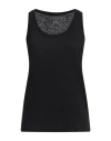 Majestic Filatures Woman Tank Top Black Size 3 Linen, Elastane
