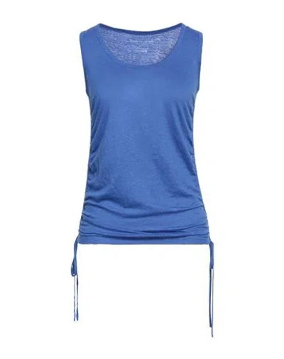 Majestic Filatures Woman Tank Top Bright Blue Size 1 Linen, Elastane
