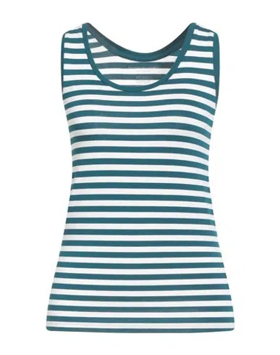 Majestic Filatures Woman Tank Top Deep Teal Size 1 Viscose, Elastane In Multi