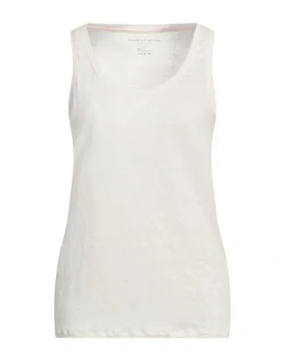 MAJESTIC MAJESTIC FILATURES WOMAN TANK TOP IVORY SIZE 3 LINEN, ELASTANE