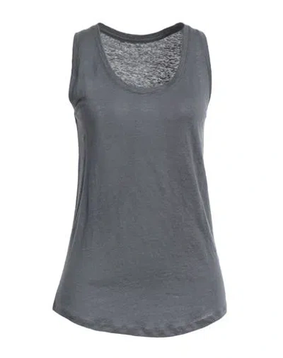 Majestic Filatures Woman Tank Top Lead Size 2 Linen, Elastane In Grey